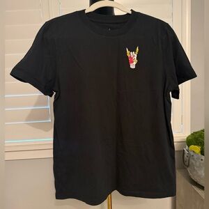 Jordan Black Short-Sleeve Tee with Small Colorful Chest Graphic